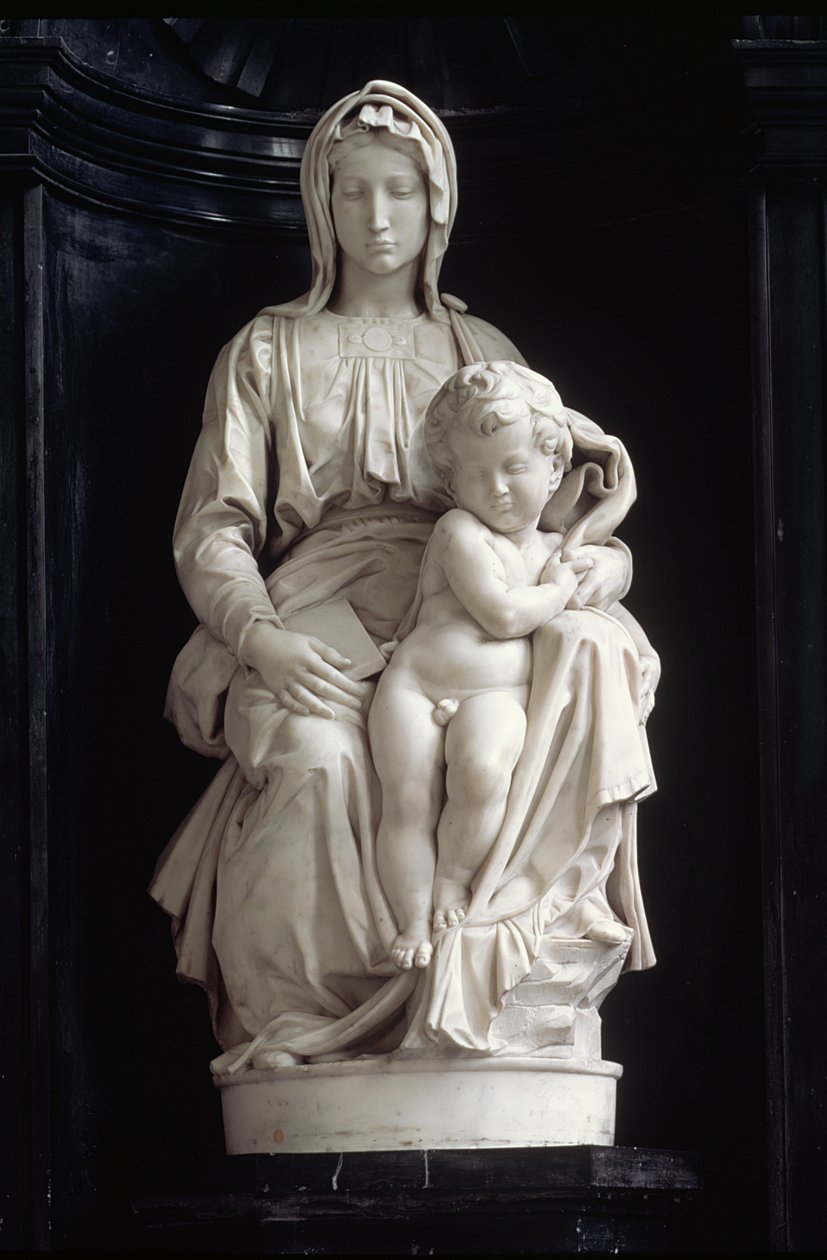 Madonna e Bambino, commissionato nel 1505 da Jan van Moescroen, donato alla chiesa nel 1514 o 1517 da Michelangelo Buonarroti