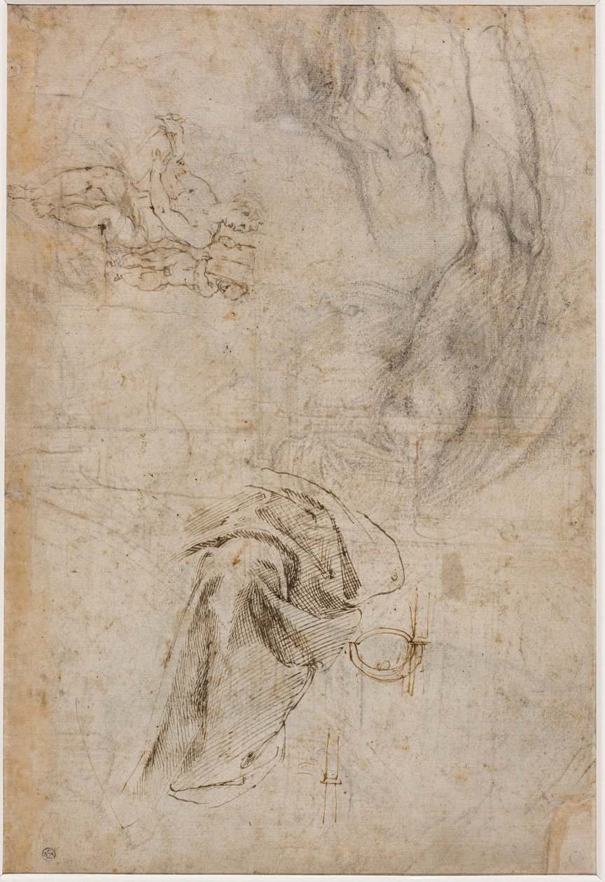 Schema per la decorazione del soffitto della Cappella Sistina, c.1508 da Michelangelo Buonarroti
