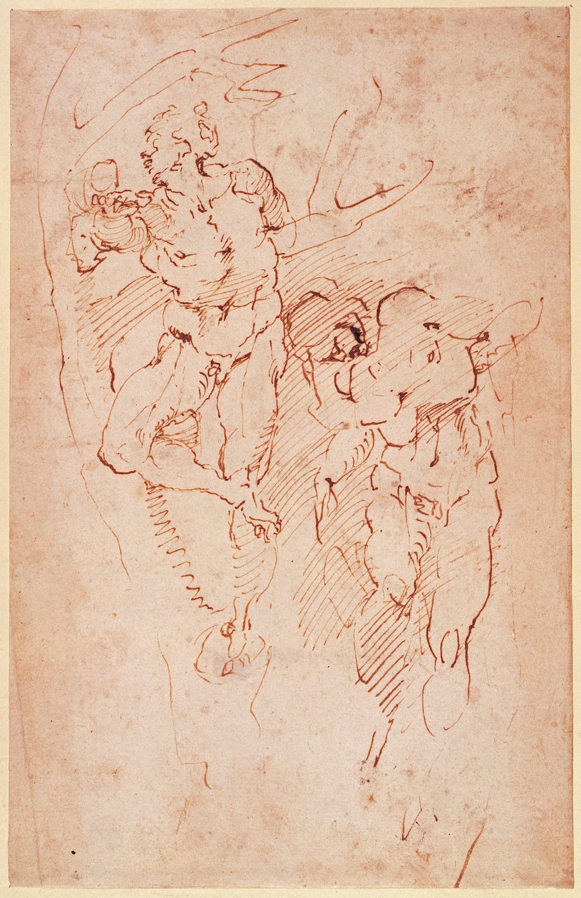 Studi di nudi maschili da Michelangelo Buonarroti