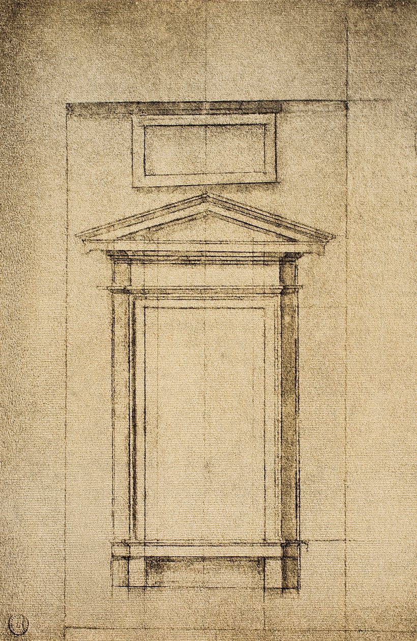Studio per una finestra del vestibolo della Biblioteca Laurenziana da Michelangelo Buonarroti