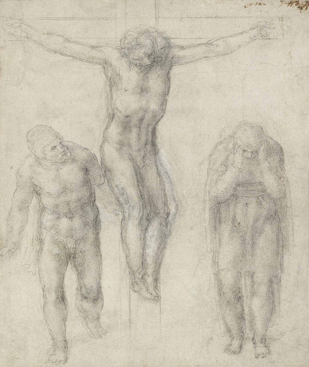 Studio di un Cristo crocifisso e due figure, c.1560 da Michelangelo Buonarroti