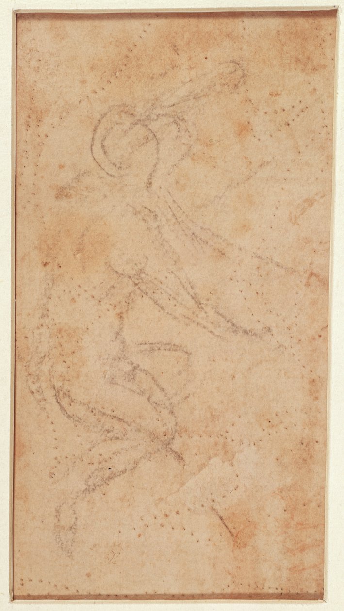 Studio di una figura con segni di punzonatura da Michelangelo Buonarroti