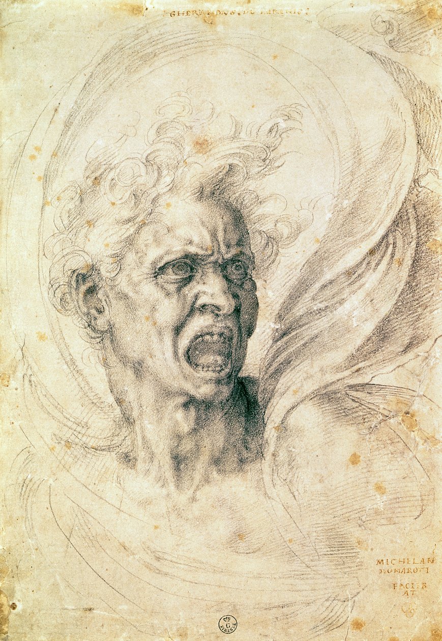 Studio di un uomo che urla da Michelangelo Buonarroti