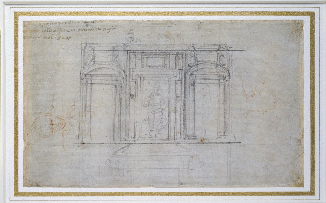 Studio del livello superiore della tomba dei Medici, 15201 da Michelangelo Buonarroti