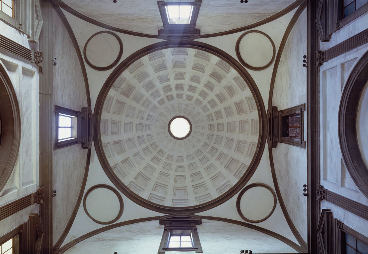 Vista della cupola nella Nuova Sagrestia, 1520-24 e 1530-33 da Michelangelo Buonarroti