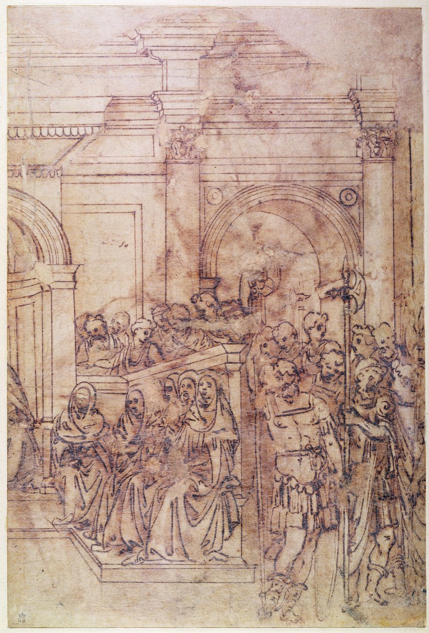 W.29 Schizzo di una folla per una scena classica da Michelangelo Buonarroti