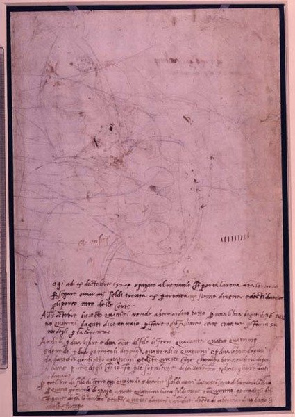 W.31 Pagina da un taccuino, con scrittura da Michelangelo Buonarroti