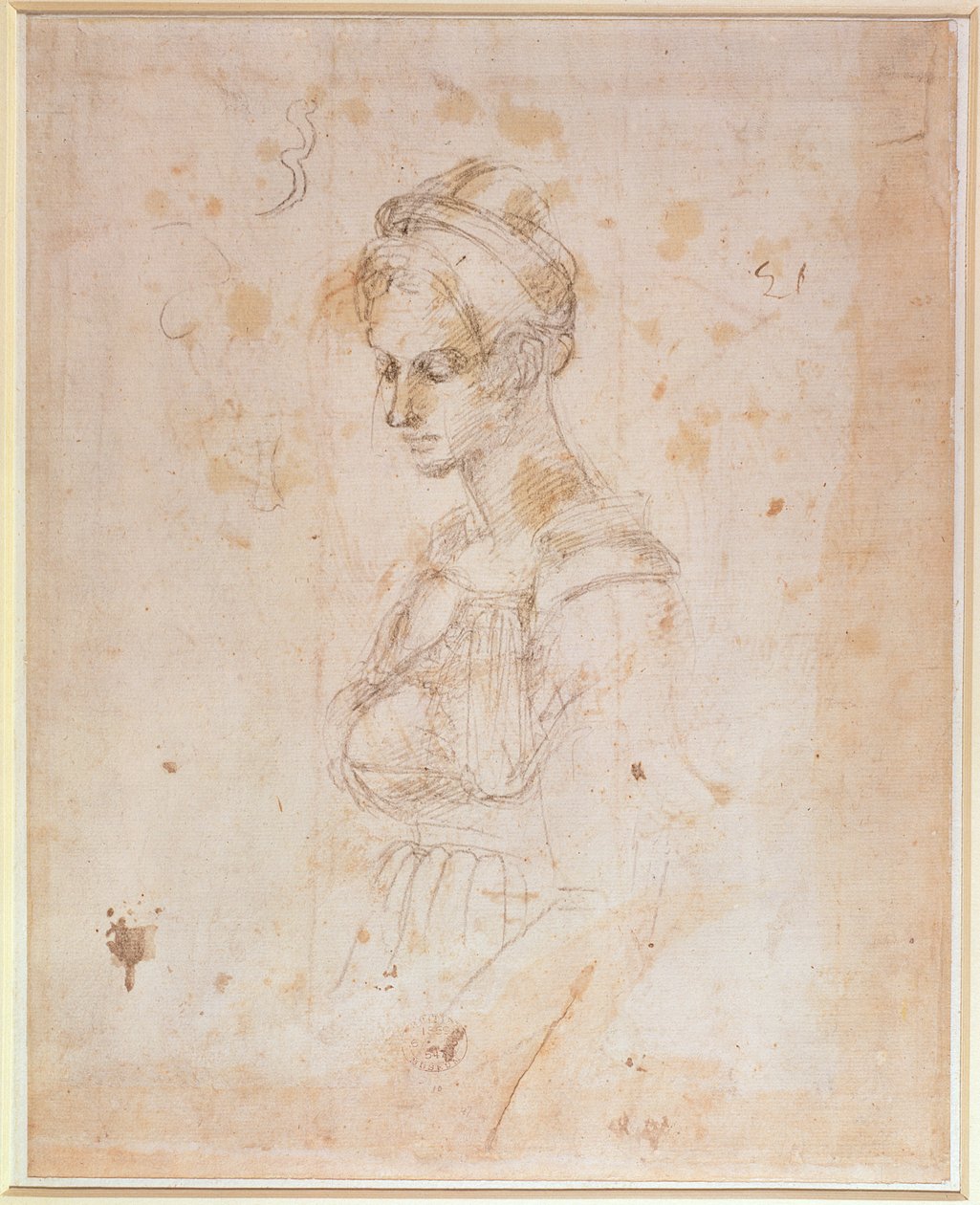 Schizzo di una donna da Michelangelo Buonarroti