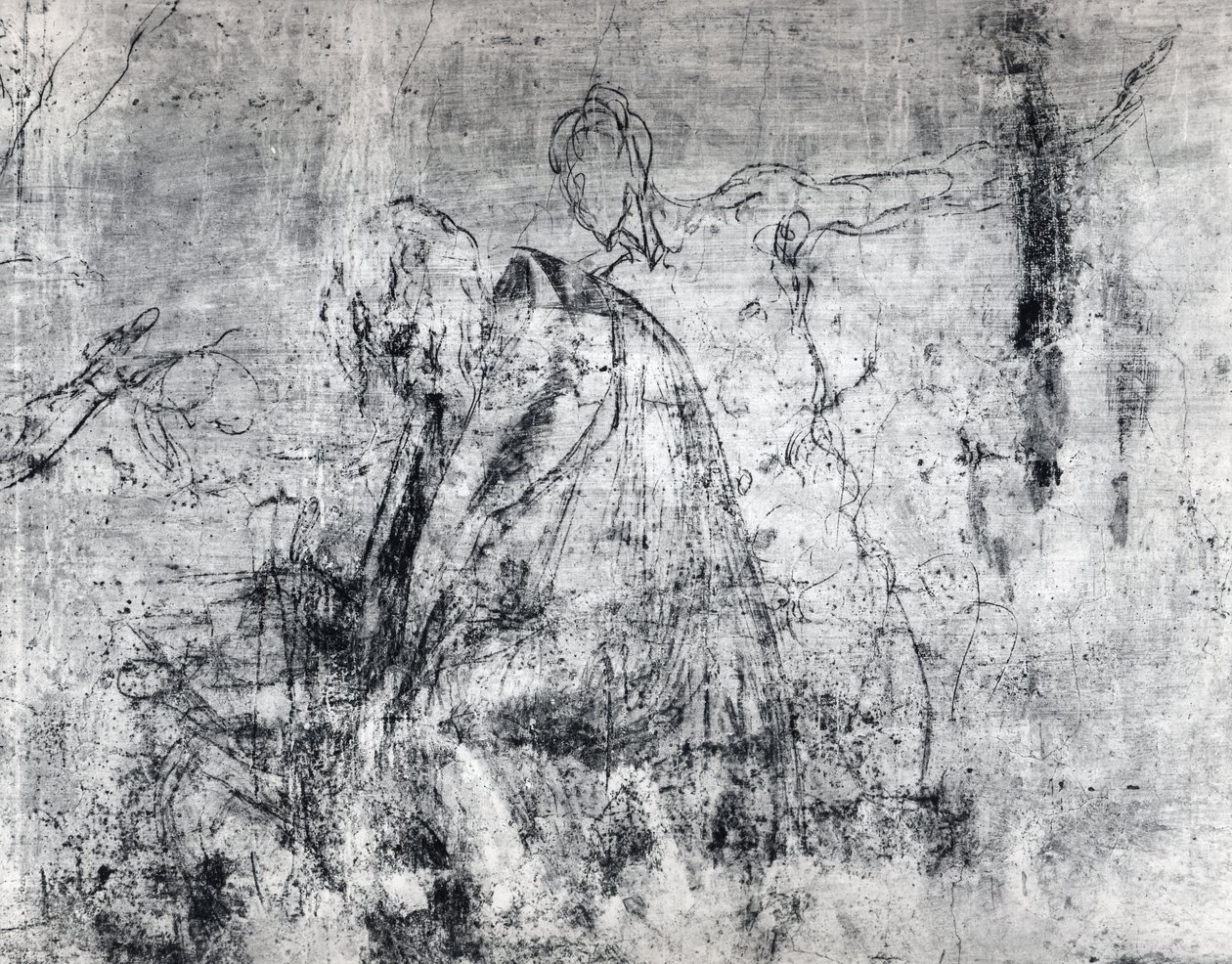 Disegno murale di due figure, c.1530 da Michelangelo Buonarroti