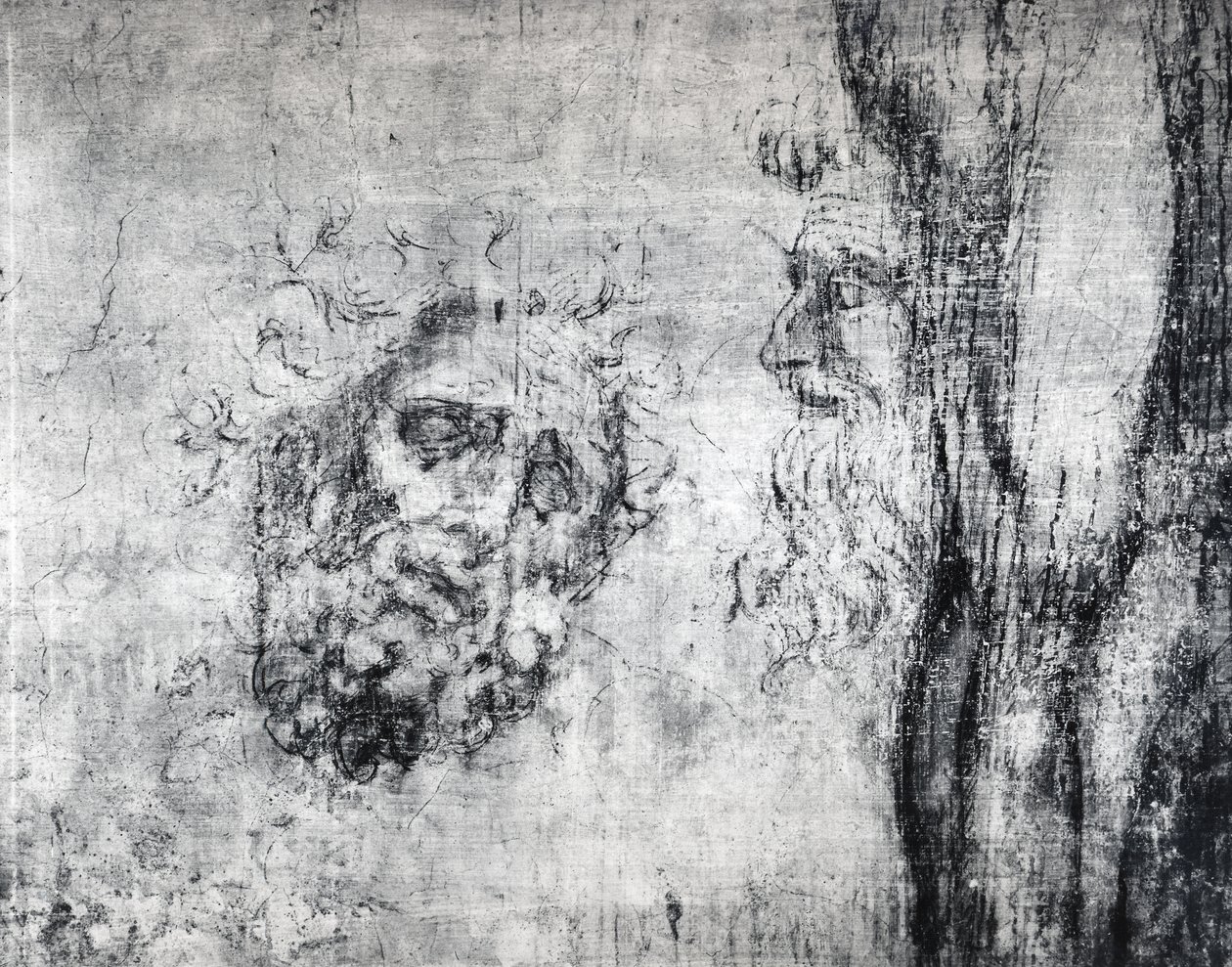 Disegno murale di due teste, c.1530 da Michelangelo Buonarroti