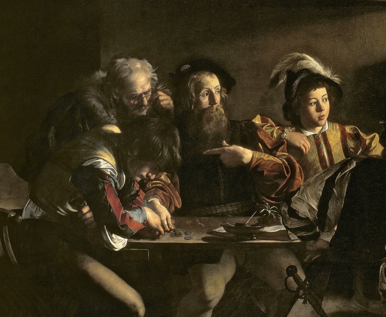 La vocazione di San Matteo, c.1598-1601 (dettaglio) da Michelangelo Merisi Caravaggio