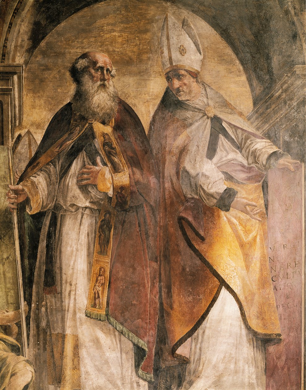Antonio e Cirillo, dettaglio da Padri e Dottori della Chiesa da Michelangelo Anselmi