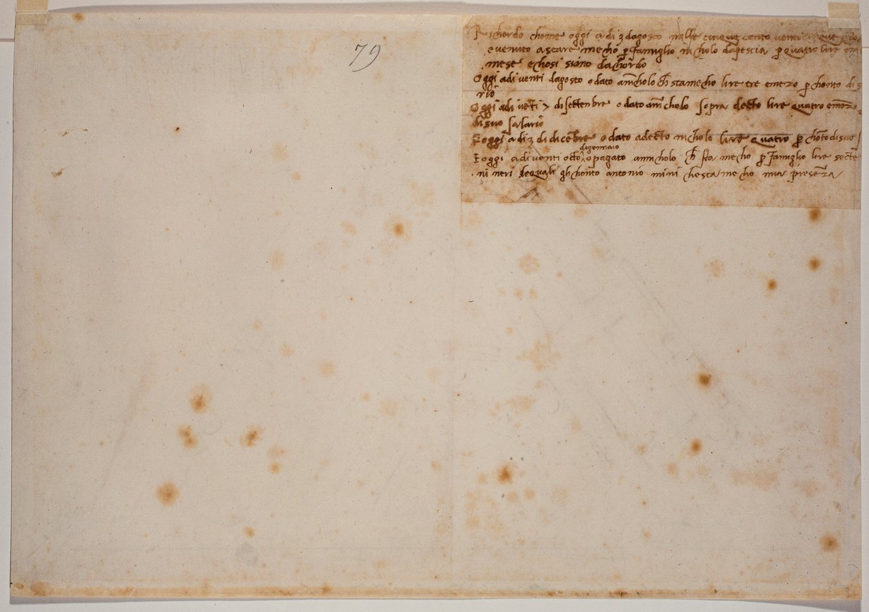 Ricordi autografi da Michelangelo Buonarroti