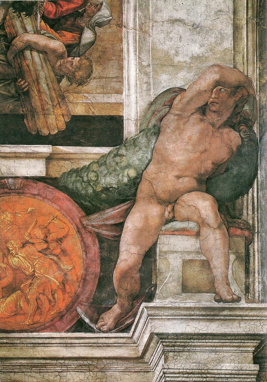 Dettaglio del soffitto della Cappella Sistina in Vaticano, 1508-1512 da Michelangelo Buonarroti