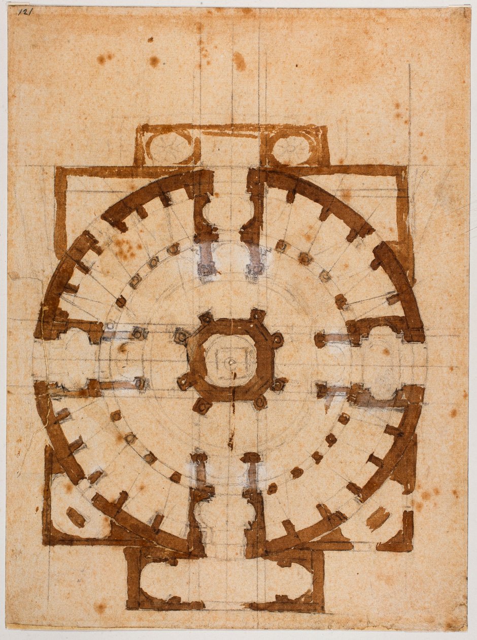 Piano del pavimento per San Giovanni dei Fiorentini da Michelangelo Buonarroti