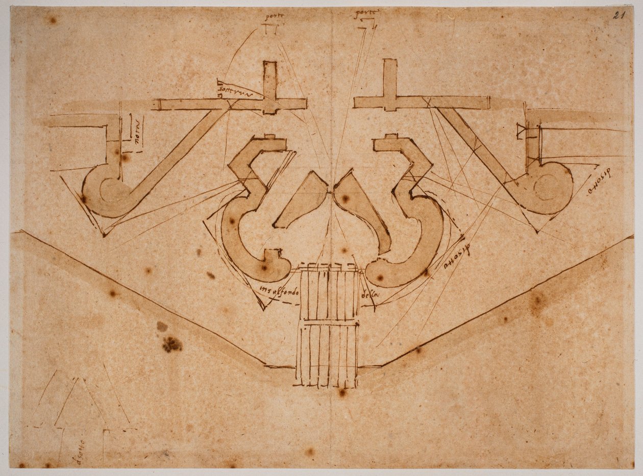 Progetto di fortificazione per un portale da Michelangelo Buonarroti