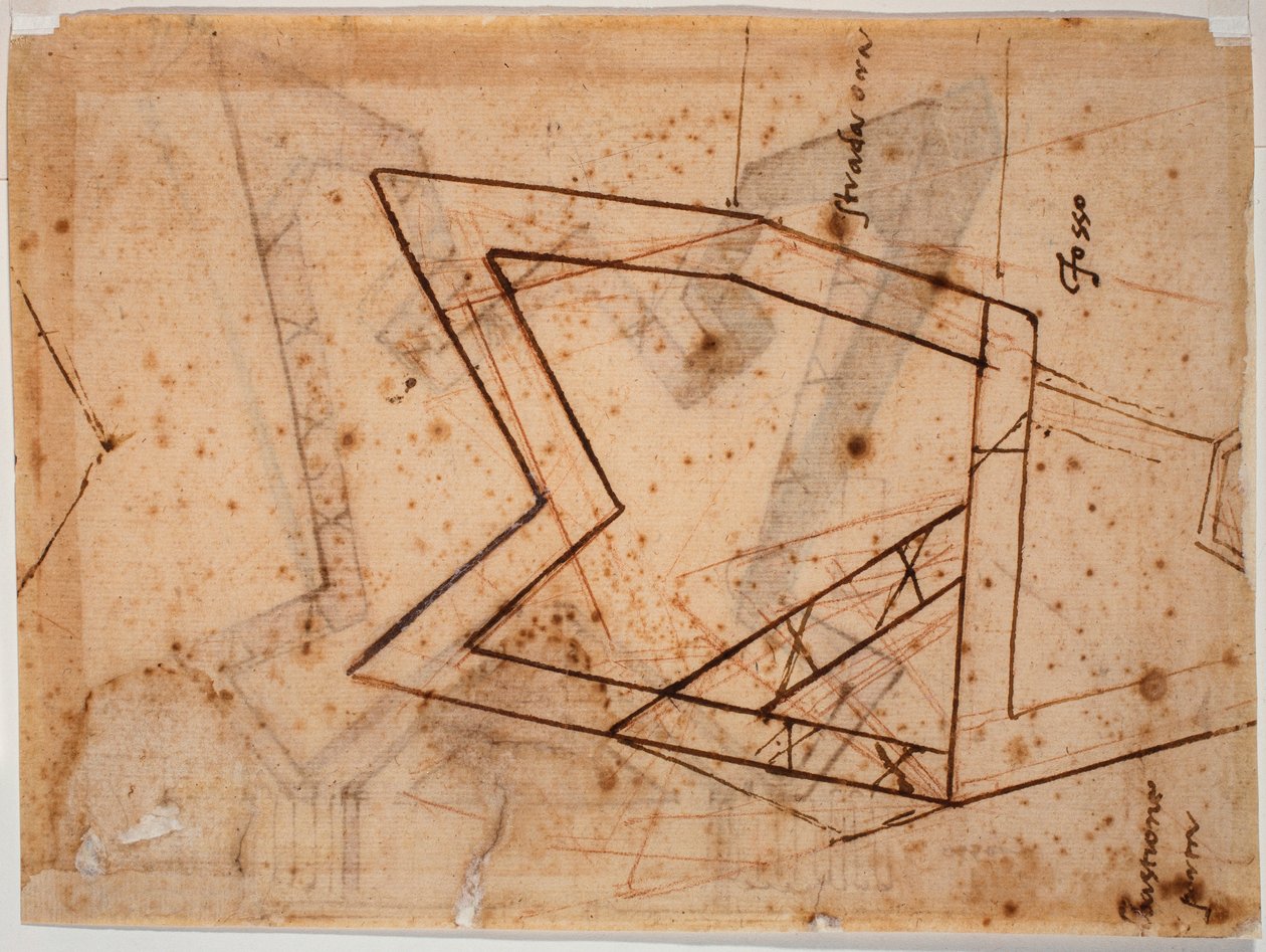 Piano di fortificazione da Michelangelo Buonarroti