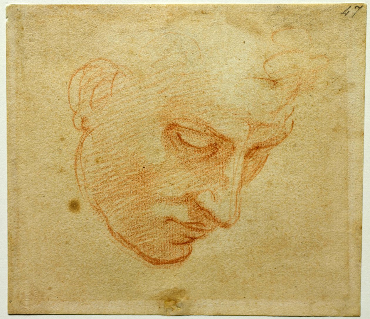 Studio della testa per il soffitto della Cappella Sistina, ca 1509-1510 da Michelangelo Buonarroti