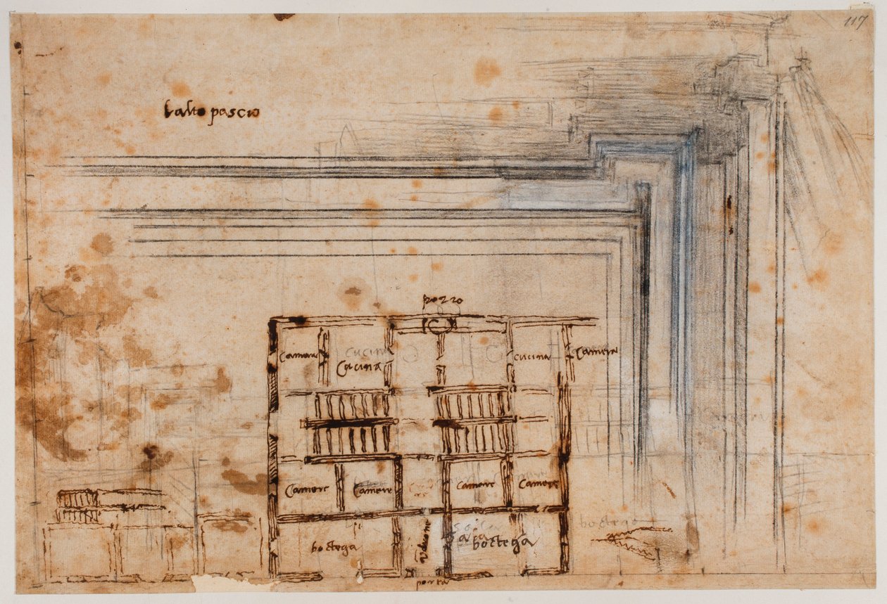 Piano della casa e portale da Michelangelo Buonarroti