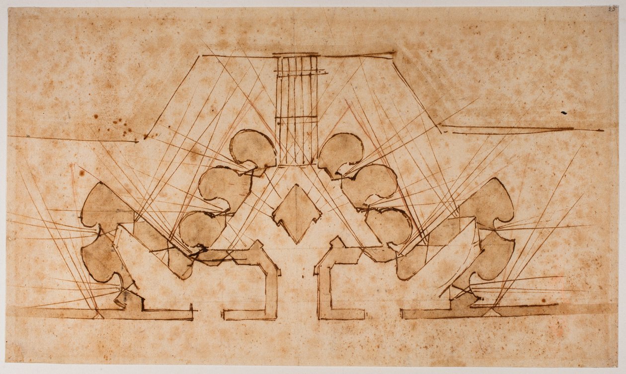 Piano di fortificazione di un portale da Michelangelo Buonarroti