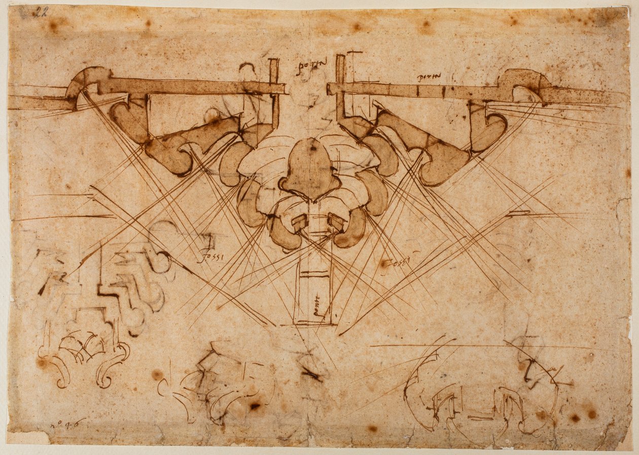 Progetto di bastioni per una porta da Michelangelo Buonarroti