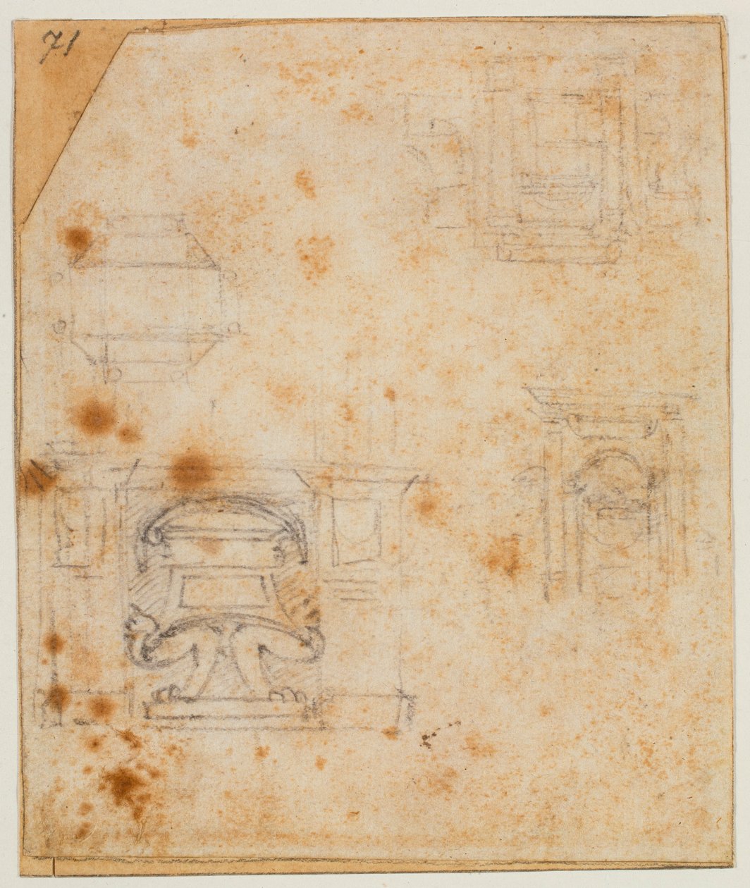 Studi di monumenti tombali per la Sagrestia Nuova da Michelangelo Buonarroti