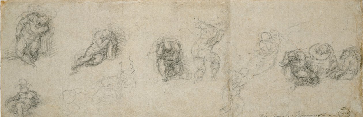 Studi di un apostolo dormiente e altre figure, XVI secolo da Michelangelo Buonarroti
