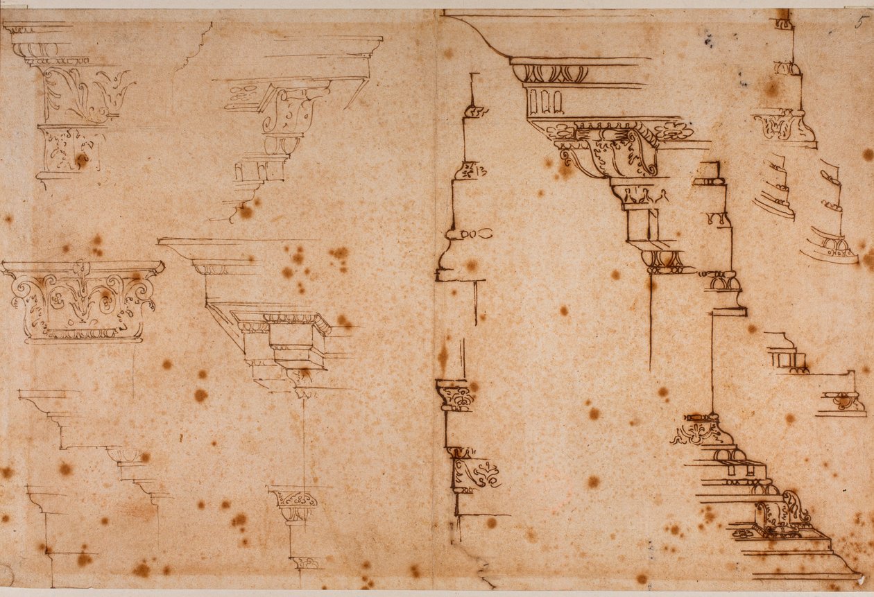 Studi di elementi architettonici da Michelangelo Buonarroti
