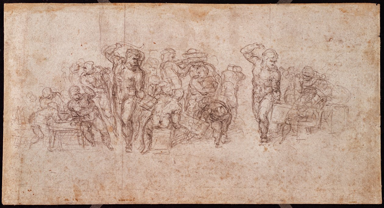 Studio di figure per una scena narrativa (recto) da Michelangelo Buonarroti