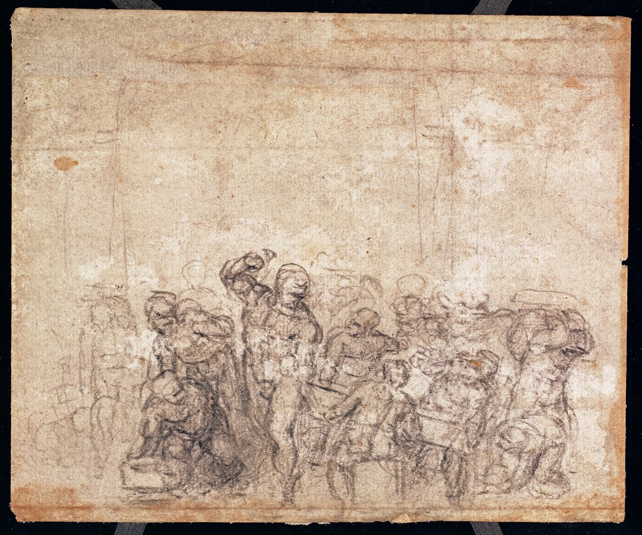 Studio di figure per una scena narrativa (verso) da Michelangelo Buonarroti