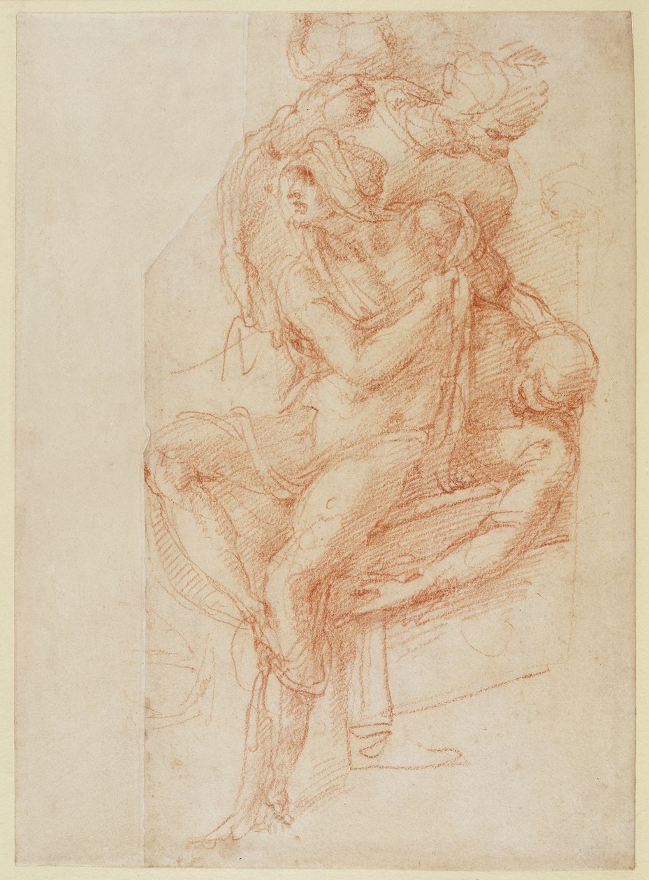 Studio di Lazzaro e due figure assistenti da Michelangelo Buonarroti