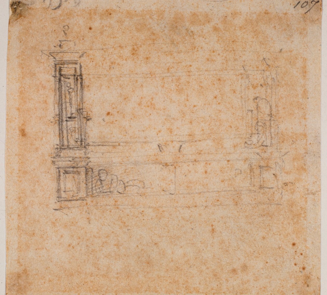 Studio di doppia tomba per la Sagrestia Nuova da Michelangelo Buonarroti