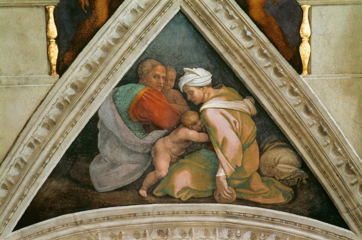 Gli antenati di Cristo: Ozias soffitto della Cappella Sistina in Vaticano, 1508-1512 da Michelangelo Buonarroti