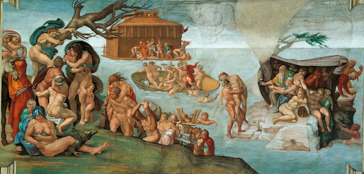 Il diluvio, soffitto della Cappella Sistina in Vaticano, 1508-1512 da Michelangelo Buonarroti