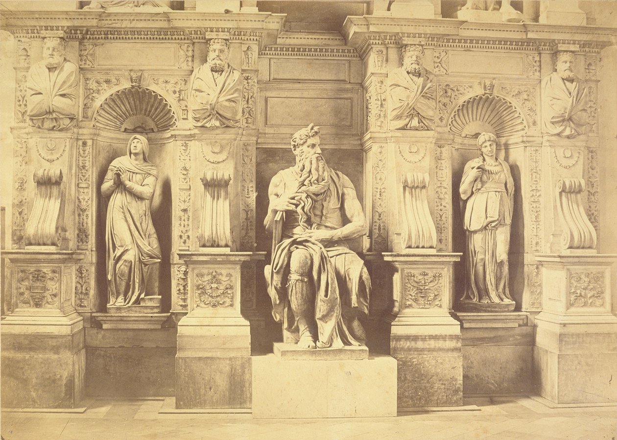 Tomba di Papa Giulio II (1453-1513) dettaglio di Mosè affiancato da Lia e Rachele da Michelangelo Buonarroti