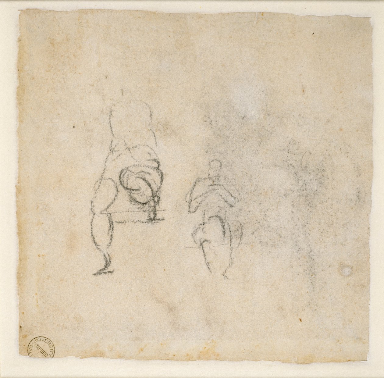 Due schizzi molto leggeri di figure sedute, c1490-1560 da Michelangelo Buonarroti