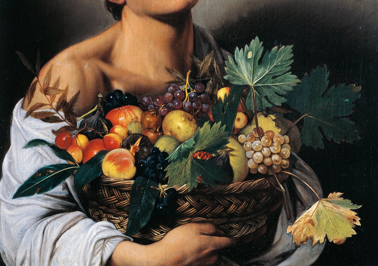 Ragazzo con un cesto di frutta (dettaglio) | Stampa d'arte