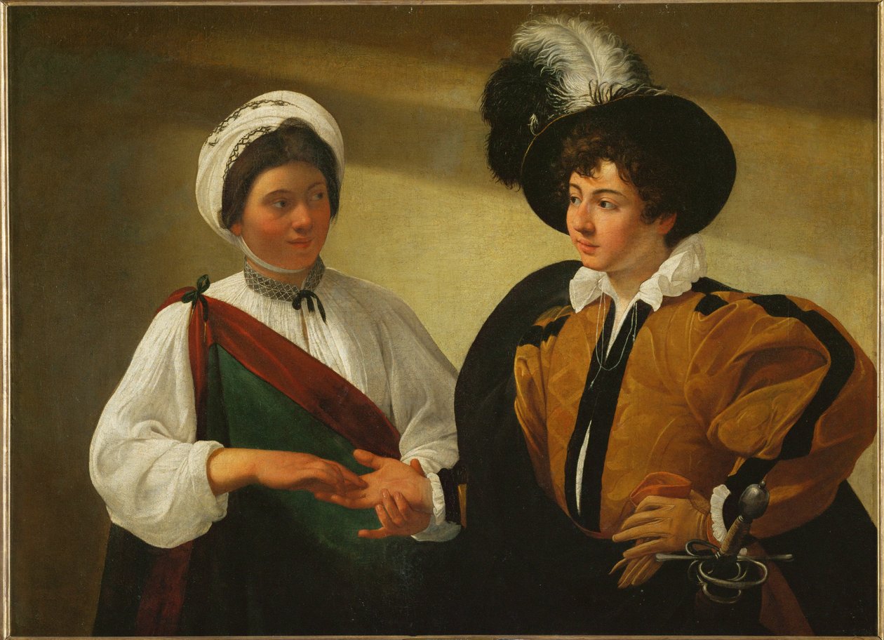 La diseuse de bonne aventure - La cartomante ... da Michelangelo Merisi da Caravaggio
