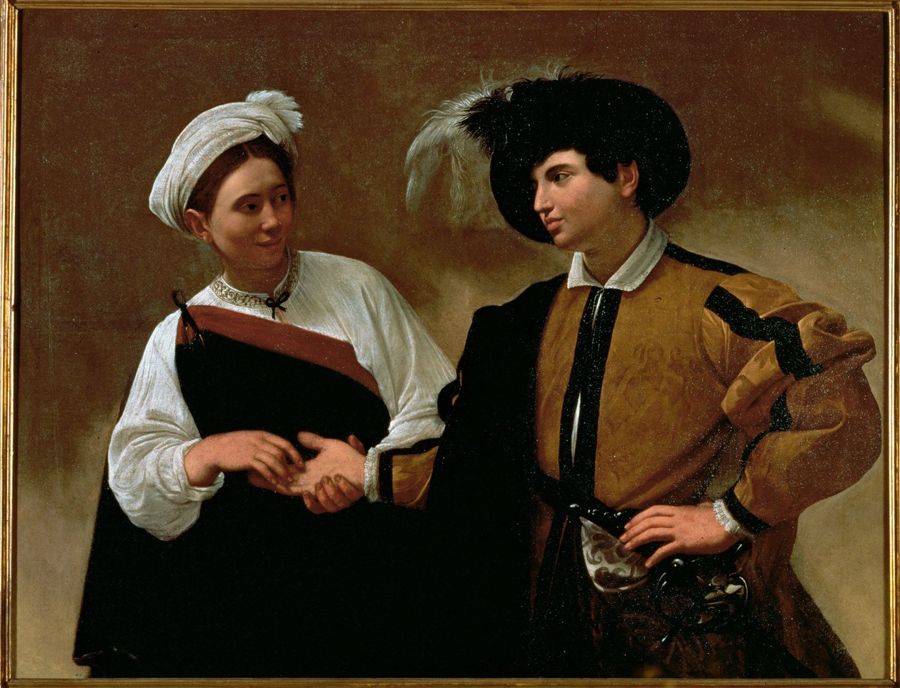 La cartomante... (dipinto su tela) da Michelangelo Merisi da Caravaggio