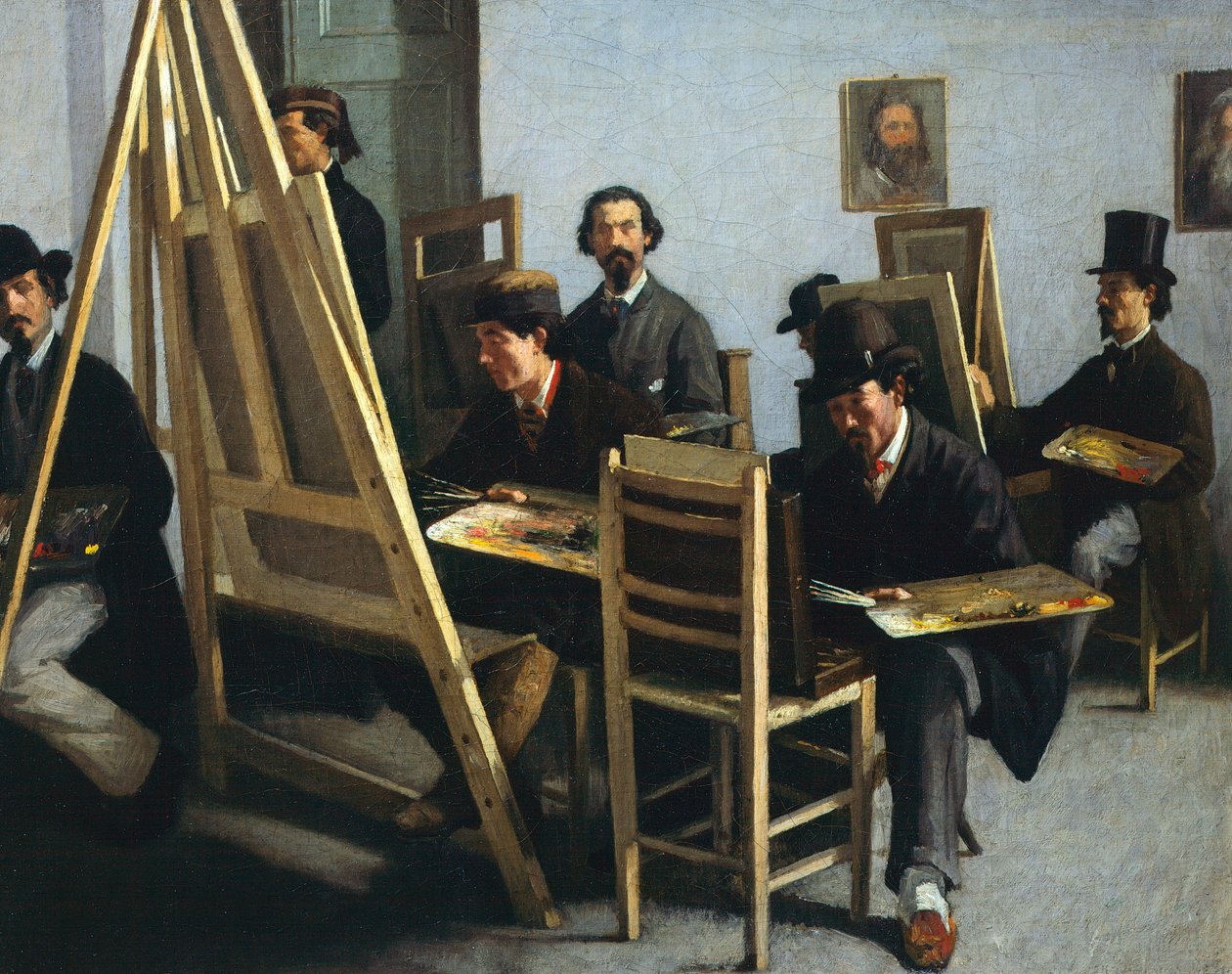 Scuola di pittura, circa 1865 da Michele Cammarano