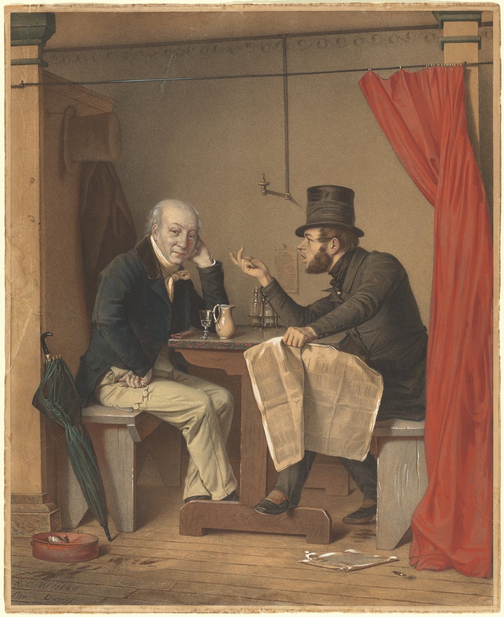 Politica in una casa di ostriche da Michele Fanoli, after Richard Caton Woodville