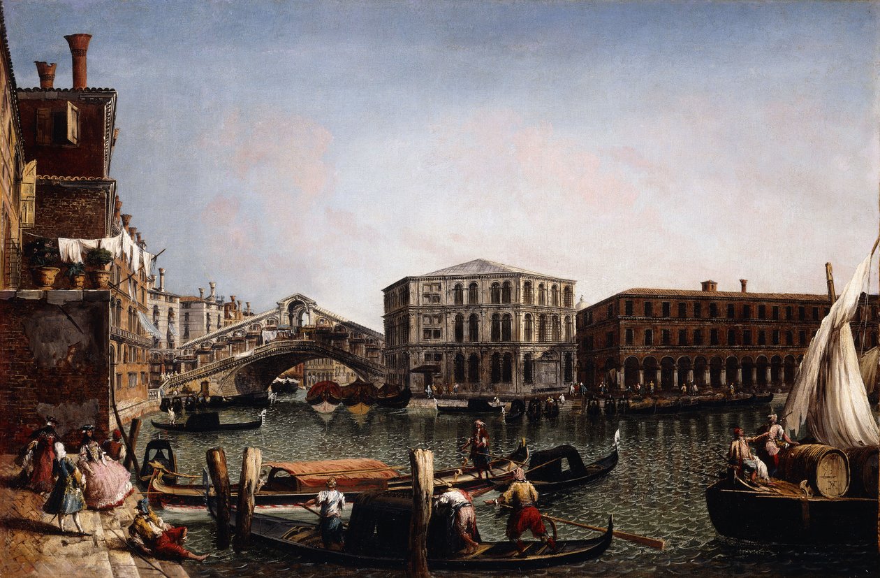 Il Ponte di Rialto, Venezia con il Fondaco dei Tedeschi in primo piano da Michele Marieschi
