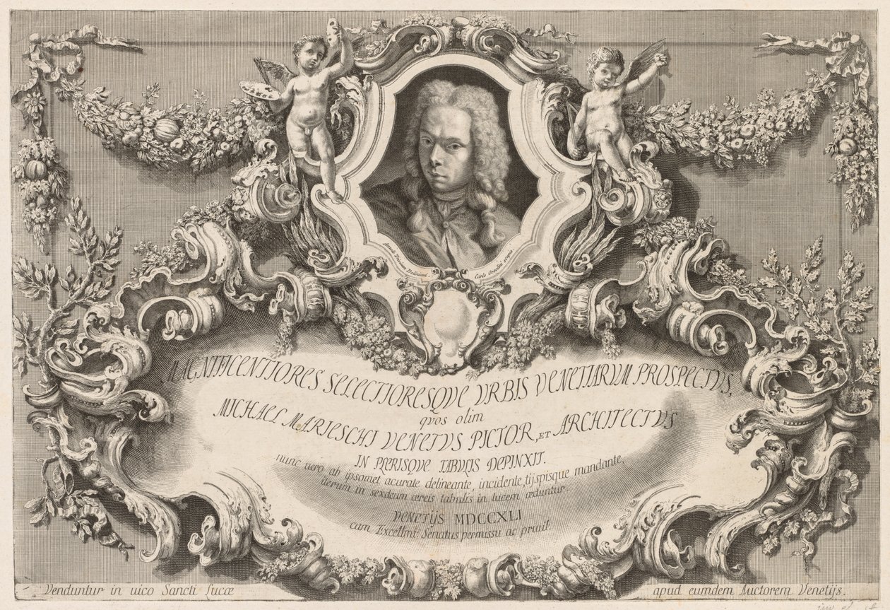 Vedute di Venezia: Frontespizio - Pagina del Titolo, 1741 da Michele Marieschi