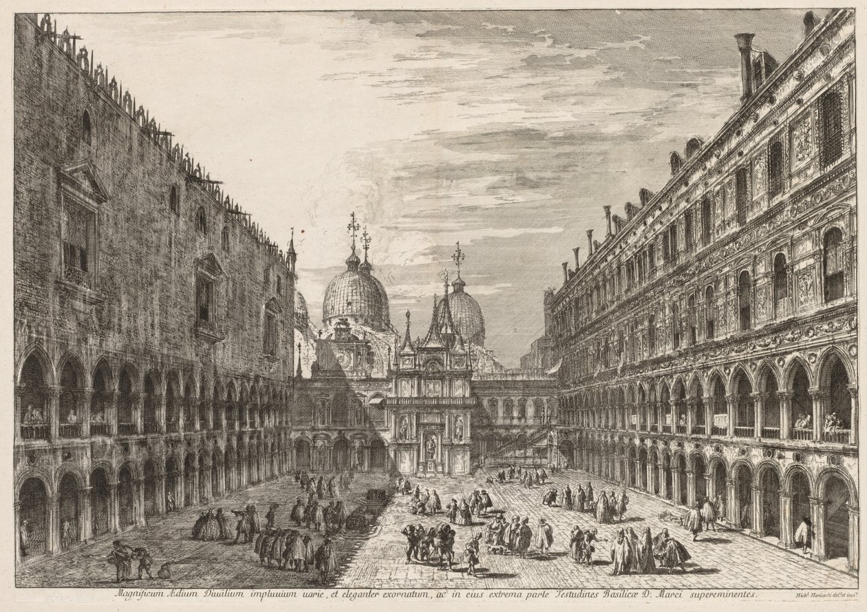 Vedute di Venezia: Il cortile del Palazzo Ducale da Michele Marieschi