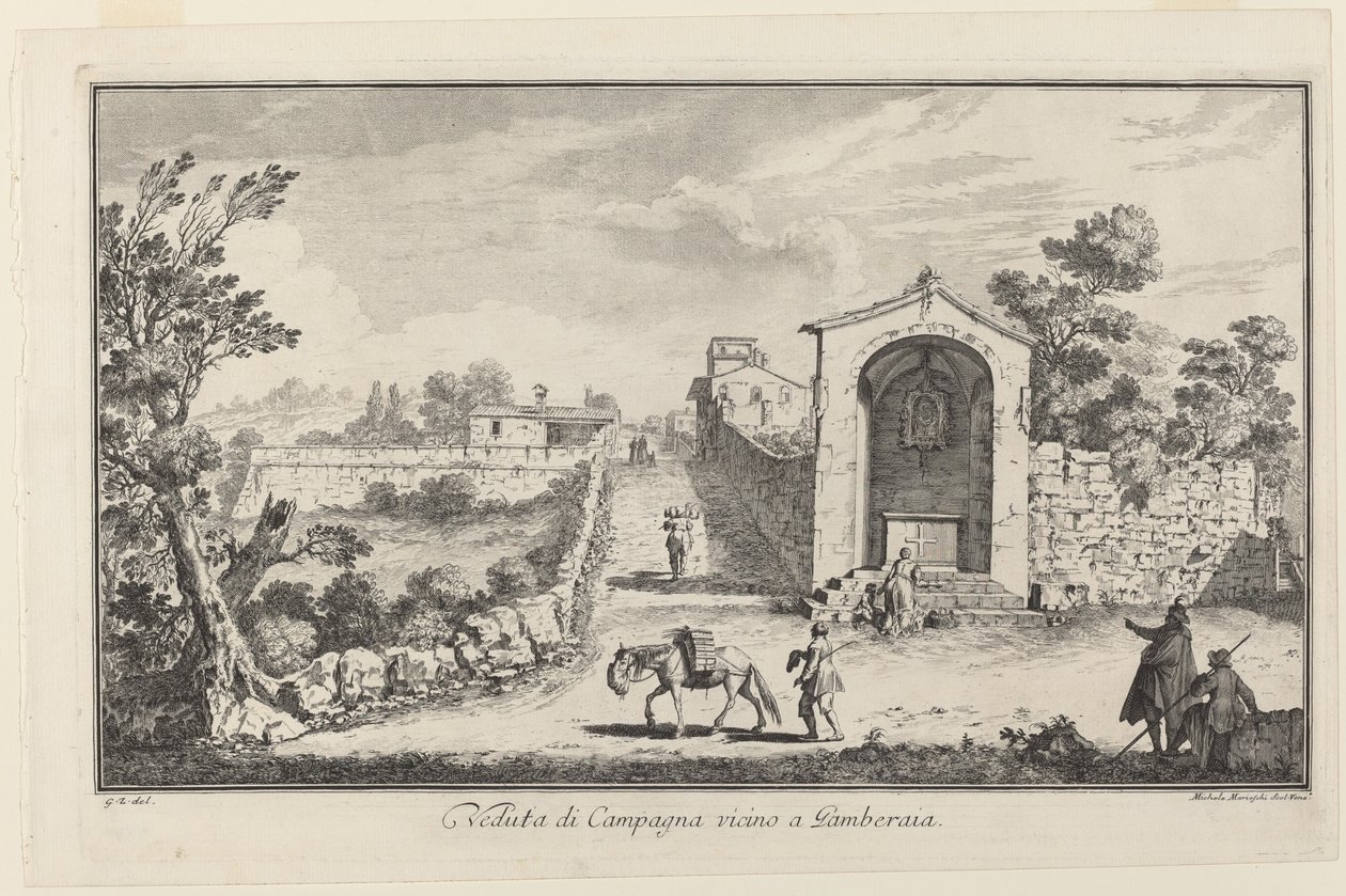 Veduta di campagna vicino a Gamberaia da Michele Marieschi after Giuseppe Zocchi
