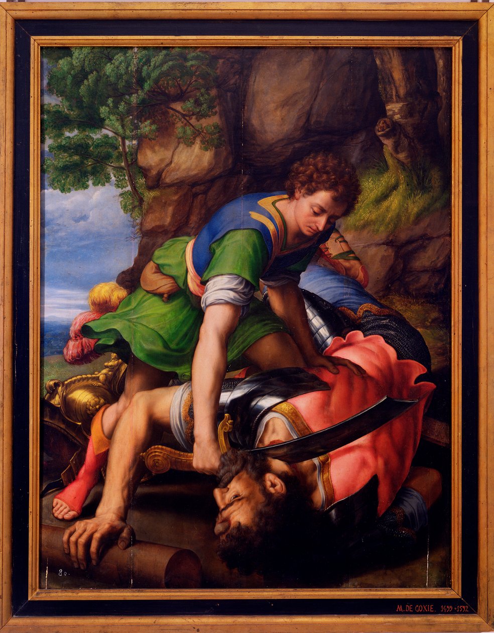 Davide e Golia - Dipinto di Michiel Coxcie da Michiel I Coxie or Coxcie