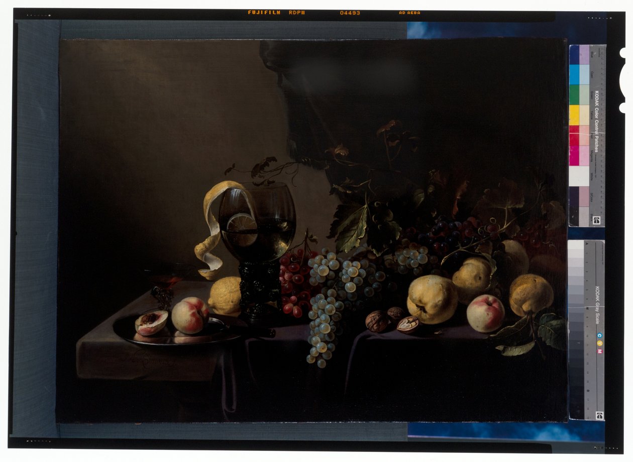 Natura morta con frutta e uva da Michiel Simons