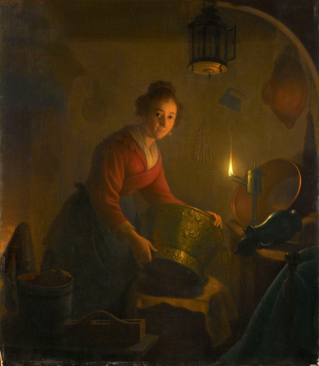Donna in una cucina alla luce di una candela, c.1830 da Michiel Versteegh