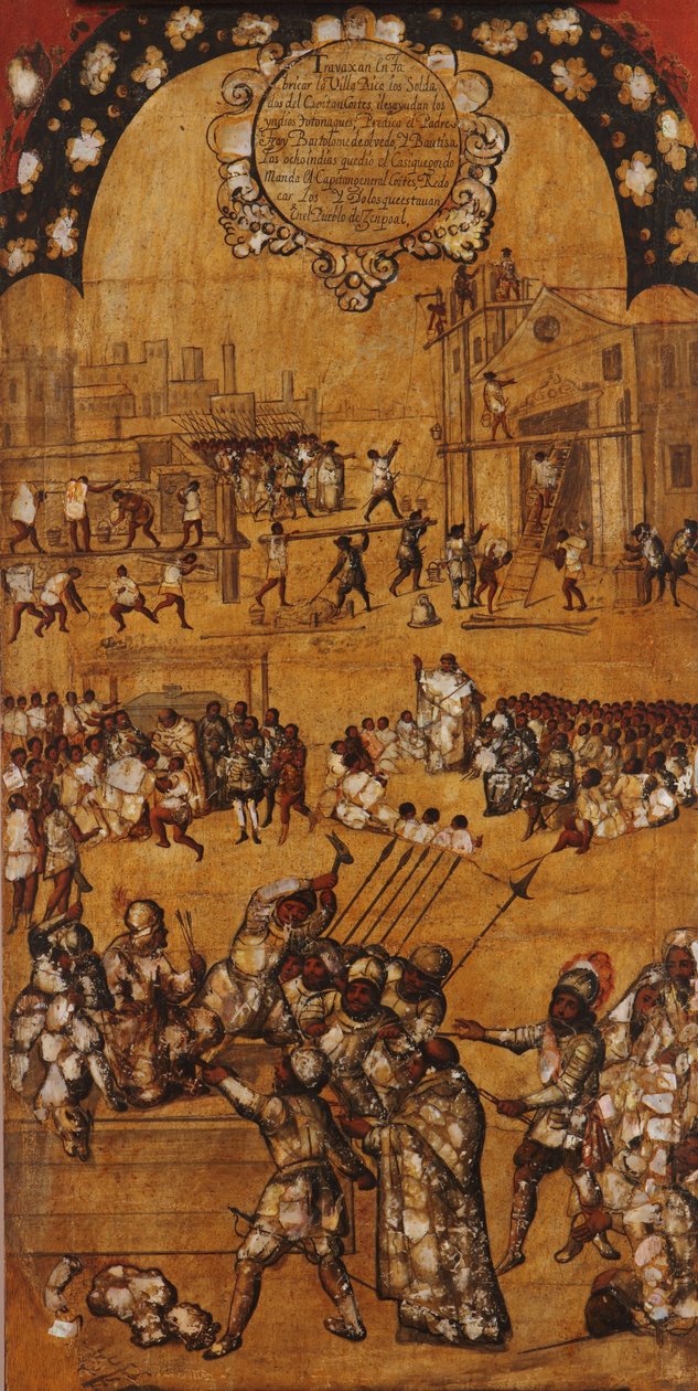 La Conquista del Messico. Tavola IV da Miguel Gonzales
