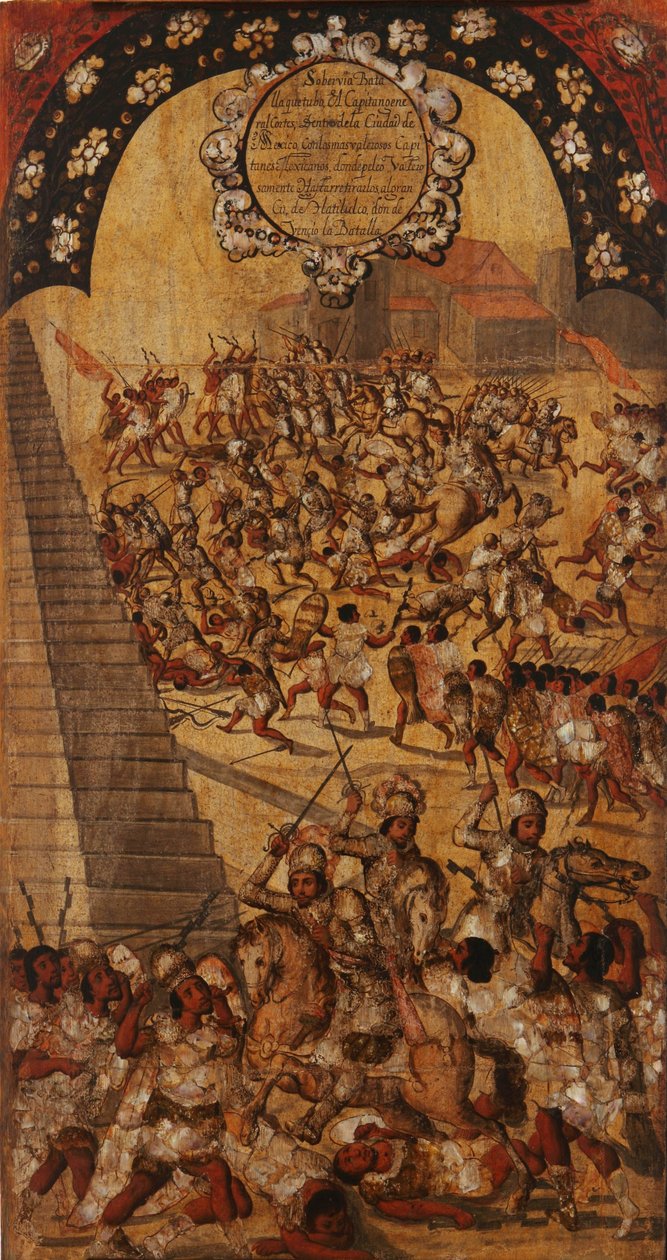 La conquista del Messico, Pannello XVI, c.1696-1715 da Miguel Gonzalez